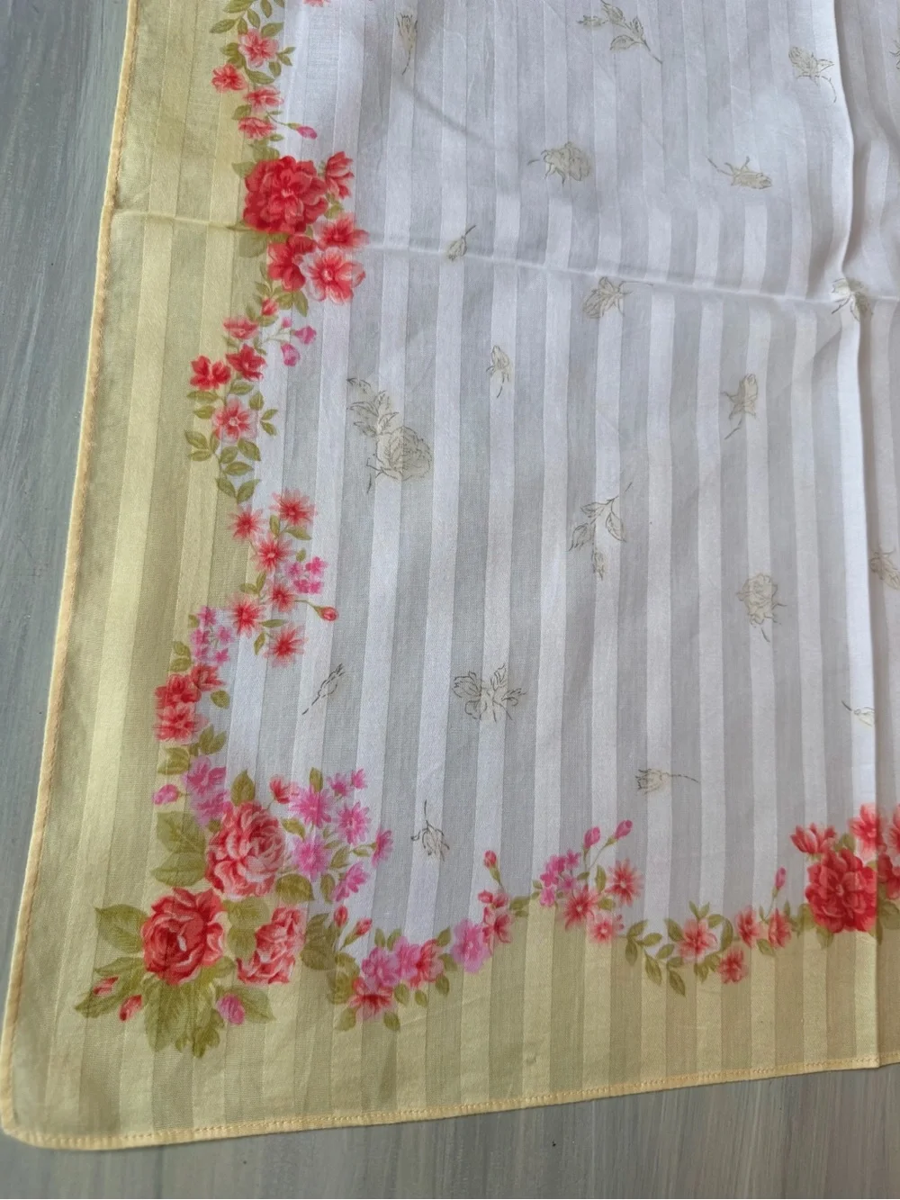 Pierre Balmain Paris French Luxury Vibrant Floral White & Yellow Scarf Bandana